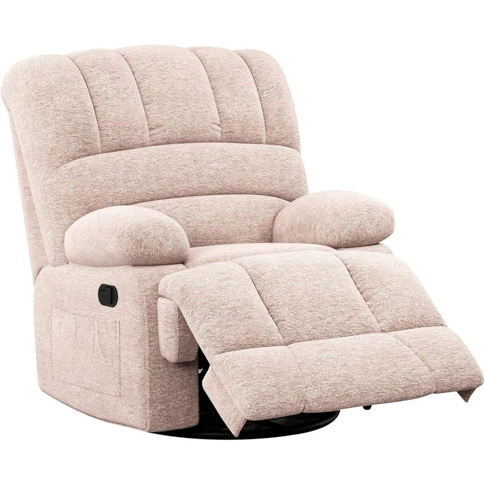 HomeRoots 36" Brown Faux Leather Manual Recliner - Effortless Comfort with Storage for Living Room Relaxation 718720