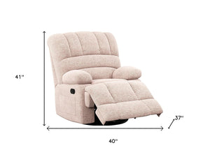 HomeRoots 36" Brown Faux Leather Manual Recliner - Effortless Comfort with Storage for Living Room Relaxation 718720