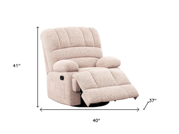 HomeRoots 36" Brown Faux Leather Manual Recliner - Effortless Comfort with Storage for Living Room Relaxation 718720