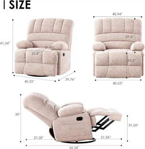HomeRoots 36" Brown Faux Leather Manual Recliner - Effortless Comfort with Storage for Living Room Relaxation 718720