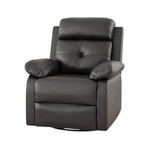 HomeRoots 37" Blue Faux Leather Recliner - Stylish Manual Mechanism with Storage for Ultimate Comfort & Relaxation 718724