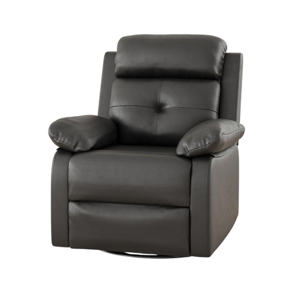 HomeRoots 37" Blue Faux Leather Recliner - Stylish Manual Mechanism with Storage for Ultimate Comfort & Relaxation 718724