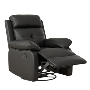 HomeRoots 37" Blue Faux Leather Recliner - Stylish Manual Mechanism with Storage for Ultimate Comfort & Relaxation 718724