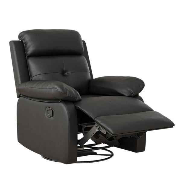 HomeRoots 37" Blue Faux Leather Recliner - Stylish Manual Mechanism with Storage for Ultimate Comfort & Relaxation 718724