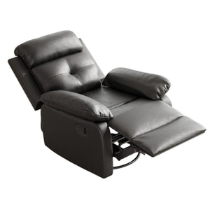 HomeRoots 37" Blue Faux Leather Recliner - Stylish Manual Mechanism with Storage for Ultimate Comfort & Relaxation 718724