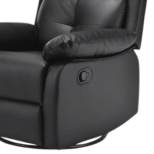 HomeRoots 37" Blue Faux Leather Recliner - Stylish Manual Mechanism with Storage for Ultimate Comfort & Relaxation 718724