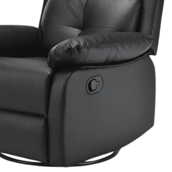 HomeRoots 37" Blue Faux Leather Recliner - Stylish Manual Mechanism with Storage for Ultimate Comfort & Relaxation 718724