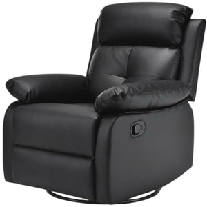 HomeRoots 37" Blue Faux Leather Recliner - Stylish Manual Mechanism with Storage for Ultimate Comfort & Relaxation 718724