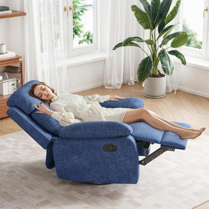 HomeRoots 37" Red Faux Leather Manual Recliner - Plush Comfort, Stylish Design & Convenient Storage for Any Room 718725