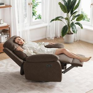 HomeRoots 37" Gray Faux Leather Manual Recliner - Compact Comfort for Living Rooms, Dens, and Offices 718727