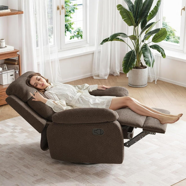 HomeRoots 37" Gray Faux Leather Manual Recliner - Compact Comfort for Living Rooms, Dens, and Offices 718727