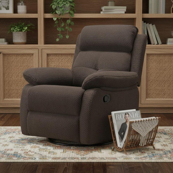 HomeRoots 37" Gray Faux Leather Manual Recliner - Compact Comfort for Living Rooms, Dens, and Offices 718727