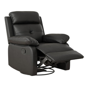 HomeRoots 37" Gray Faux Leather Manual Recliner - Stylish, Space-Saving Comfort for Living Rooms & Offices 718728