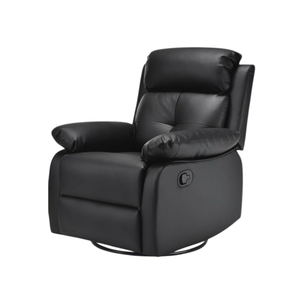 HomeRoots 37" Gray Faux Leather Manual Recliner - Stylish, Space-Saving Comfort for Living Rooms & Offices 718728