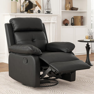 HomeRoots 37" Gray Faux Leather Manual Recliner - Stylish, Space-Saving Comfort for Living Rooms & Offices 718728