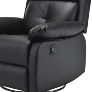 HomeRoots 37" Gray Faux Leather Manual Recliner - Stylish, Space-Saving Comfort for Living Rooms & Offices 718728