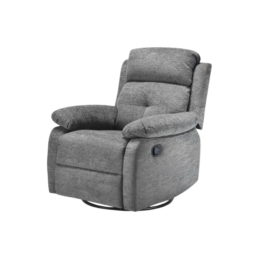 HomeRoots 38" Blue Faux Leather Manual Recliner - Stylish Comfort Chair with Easy Clean, 3-Position Recline & Storage 718729