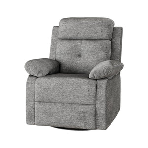 HomeRoots 38" Blue Faux Leather Manual Recliner - Stylish Comfort Chair with Easy Clean, 3-Position Recline & Storage 718729