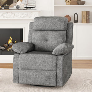 HomeRoots 38" Blue Faux Leather Manual Recliner - Stylish Comfort Chair with Easy Clean, 3-Position Recline & Storage 718729