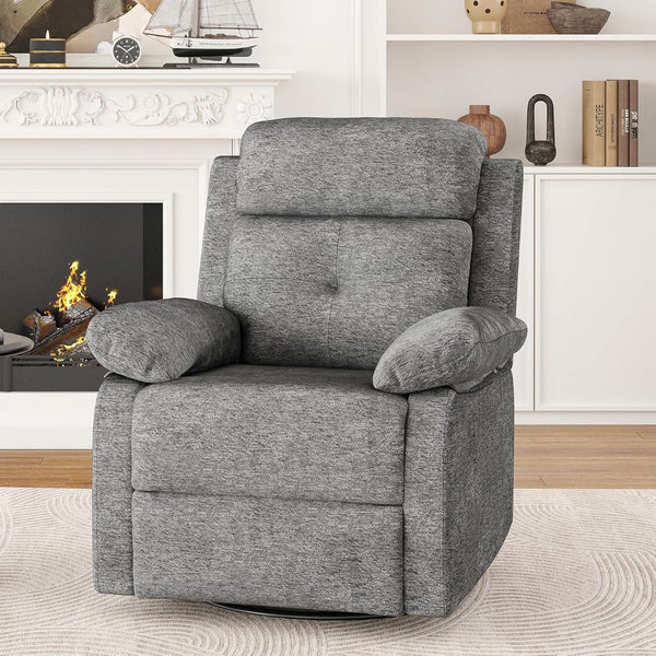 HomeRoots 38" Blue Faux Leather Manual Recliner - Stylish Comfort Chair with Easy Clean, 3-Position Recline & Storage 718729