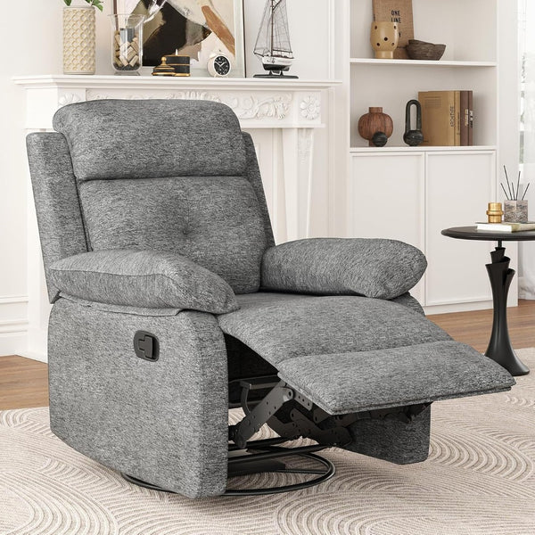 HomeRoots 38" Blue Faux Leather Manual Recliner - Stylish Comfort Chair with Easy Clean, 3-Position Recline & Storage 718729