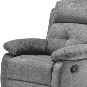 HomeRoots 38" Blue Faux Leather Manual Recliner - Stylish Comfort Chair with Easy Clean, 3-Position Recline & Storage 718729