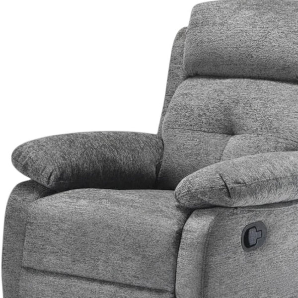 HomeRoots 38" Blue Faux Leather Manual Recliner - Stylish Comfort Chair with Easy Clean, 3-Position Recline & Storage 718729