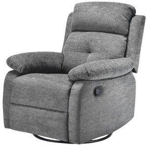 HomeRoots 38" Blue Faux Leather Manual Recliner - Stylish Comfort Chair with Easy Clean, 3-Position Recline & Storage 718729