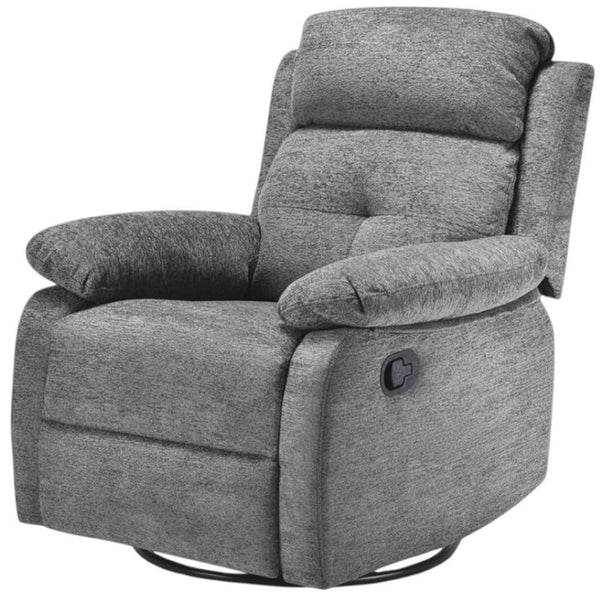 HomeRoots 38" Blue Faux Leather Manual Recliner - Stylish Comfort Chair with Easy Clean, 3-Position Recline & Storage 718729
