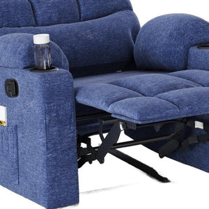 HomeRoots 38" Brown Faux Leather Manual Recliner - Stylish Comfort with 3 Positions & Convenient Side Storage 718730