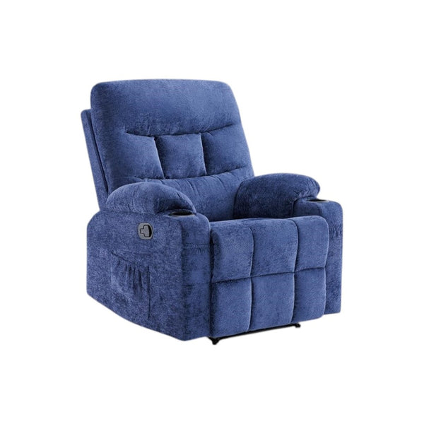 HomeRoots 38" Brown Faux Leather Manual Recliner - Stylish Comfort with 3 Positions & Convenient Side Storage 718730