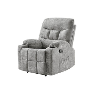 HomeRoots 40" Beige Faux Leather Power Recliner with Heated Massage, Lift Assist, USB, and Zero Gravity Comfort 718734