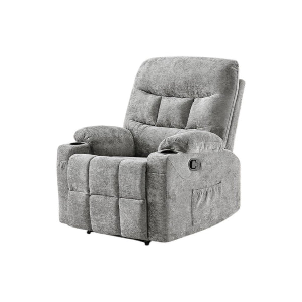 HomeRoots 40" Beige Faux Leather Power Recliner with Heated Massage, Lift Assist, USB, and Zero Gravity Comfort 718734