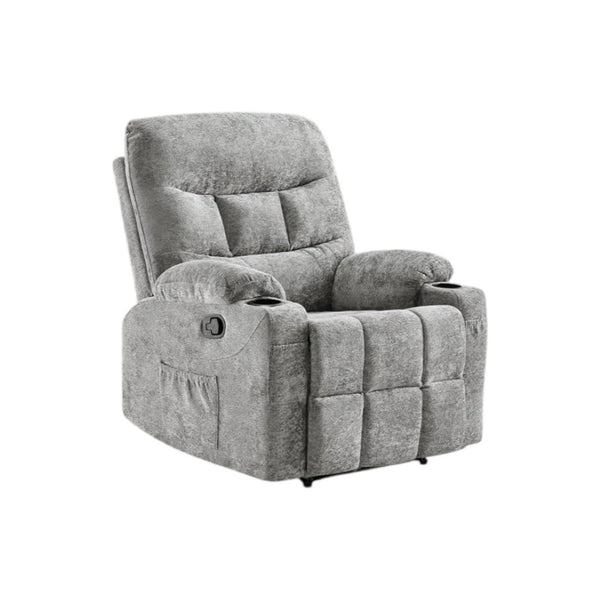HomeRoots 40" Beige Faux Leather Power Recliner with Heated Massage, Lift Assist, USB, and Zero Gravity Comfort 718734