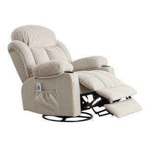 HomeRoots 40" Gray Faux Leather Power Lift Recliner with Heated Massage, USB Charging & Zero Gravity Comfort 718735