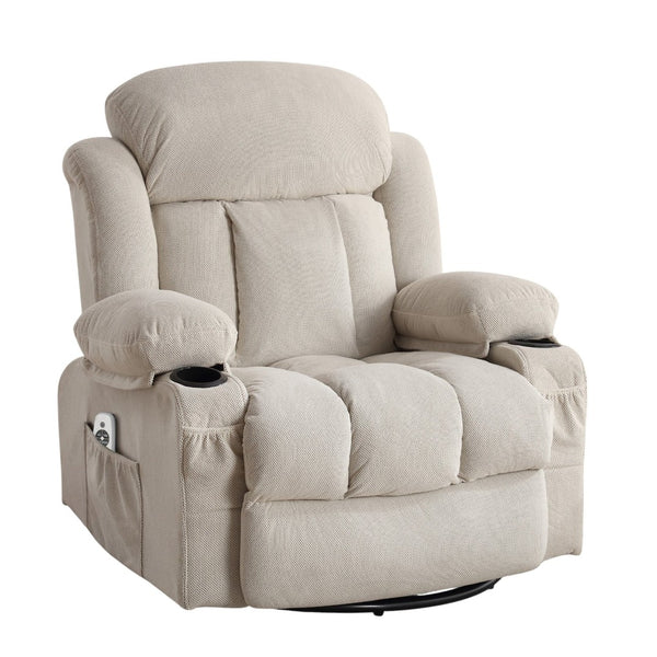 HomeRoots 40" Gray Faux Leather Power Lift Recliner with Heated Massage, USB Charging & Zero Gravity Comfort 718735