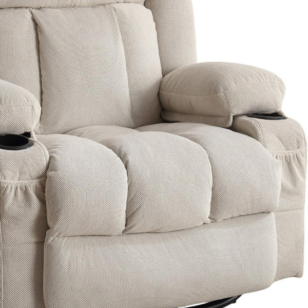 HomeRoots 40" Gray Faux Leather Power Lift Recliner with Heated Massage, USB Charging & Zero Gravity Comfort 718735