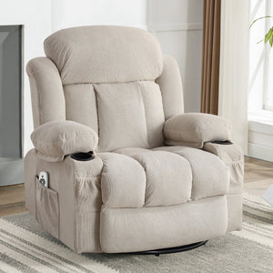 HomeRoots 40" Gray Faux Leather Power Lift Recliner with Heated Massage, USB Charging & Zero Gravity Comfort 718735