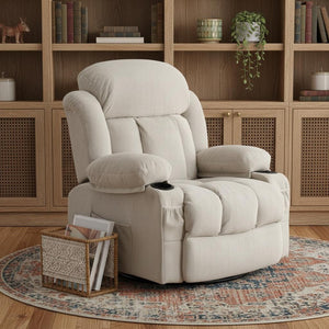 HomeRoots 40" Gray Faux Leather Power Lift Recliner with Heated Massage, USB Charging & Zero Gravity Comfort 718735