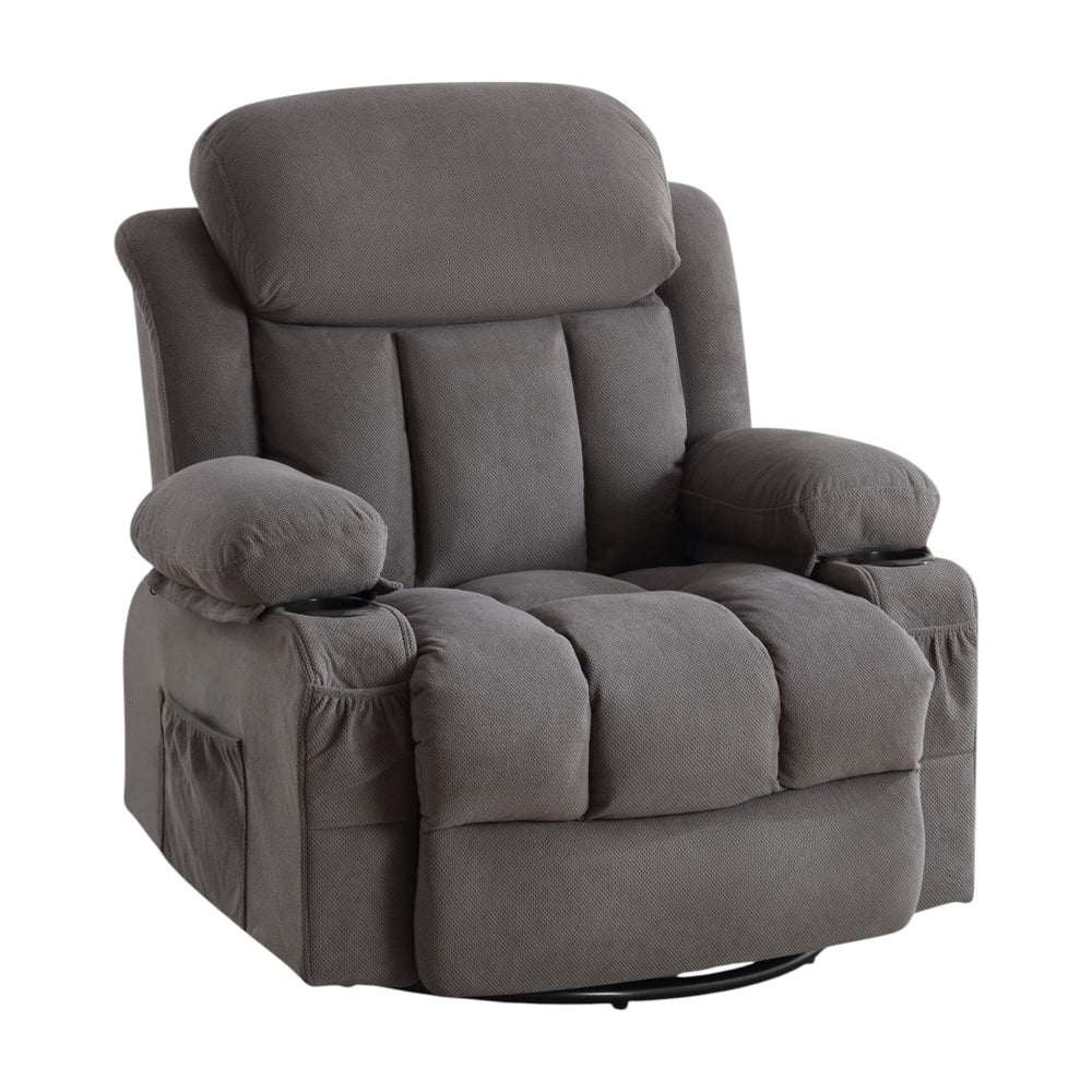 HomeRoots 40" Brown Faux Leather Power Lift Recliner with Heated Massage & USB – Zero Gravity Comfort Chair 718736