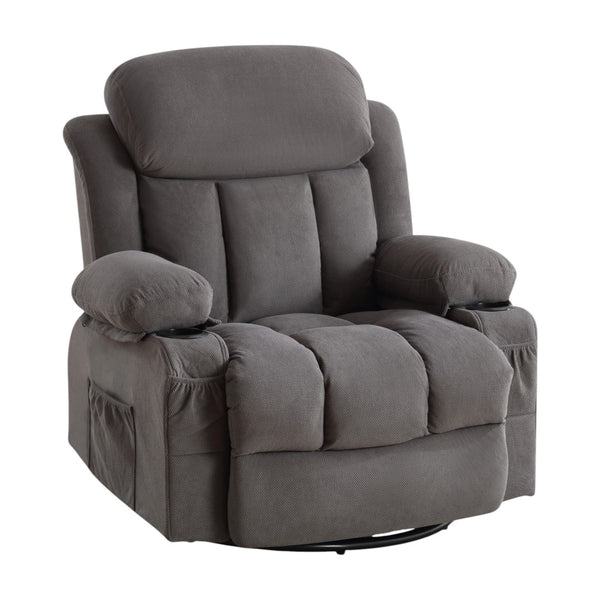 HomeRoots 40" Brown Faux Leather Power Lift Recliner with Heated Massage & USB – Zero Gravity Comfort Chair 718736