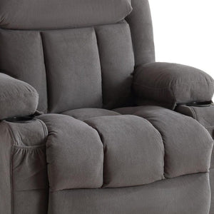 HomeRoots 40" Brown Faux Leather Power Lift Recliner with Heated Massage & USB – Zero Gravity Comfort Chair 718736