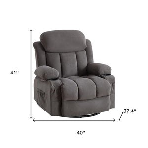 HomeRoots 40" Brown Faux Leather Power Lift Recliner with Heated Massage & USB – Zero Gravity Comfort Chair 718736