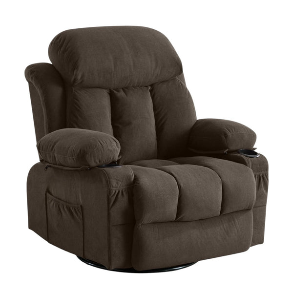 HomeRoots 39" Beige Faux Leather Power Lift Recliner with Massage, Heat & USB - Zero Gravity Comfort Chair 718737