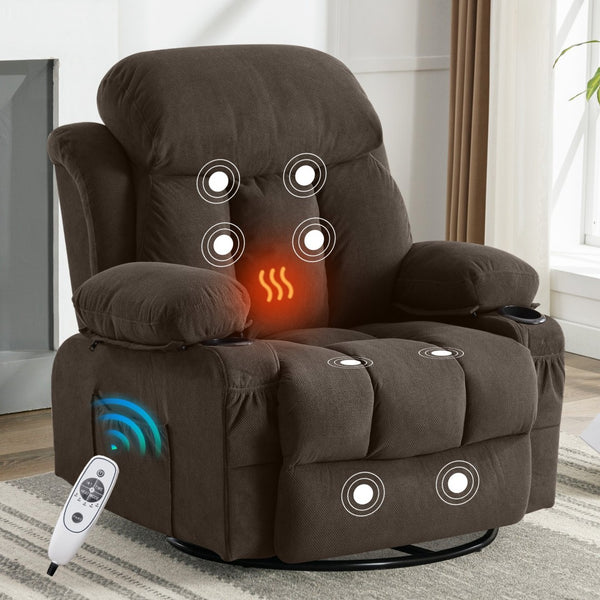 HomeRoots 39" Beige Faux Leather Power Lift Recliner with Massage, Heat & USB - Zero Gravity Comfort Chair 718737