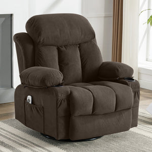 HomeRoots 39" Beige Faux Leather Power Lift Recliner with Massage, Heat & USB - Zero Gravity Comfort Chair 718737