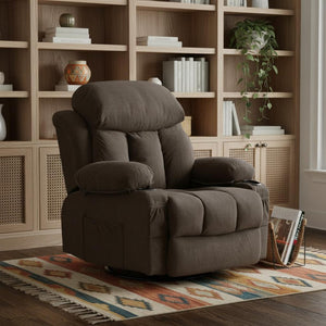 HomeRoots 39" Beige Faux Leather Power Lift Recliner with Massage, Heat & USB - Zero Gravity Comfort Chair 718737