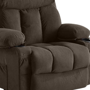 HomeRoots 39" Beige Faux Leather Power Lift Recliner with Massage, Heat & USB - Zero Gravity Comfort Chair 718737