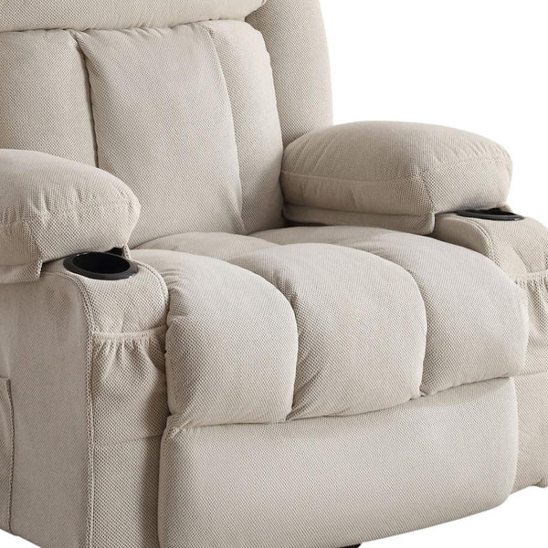 HomeRoots 39" Gray Faux Leather Heated Massage Lift Recliner - Zero Gravity Comfort with USB Charging Port 718738