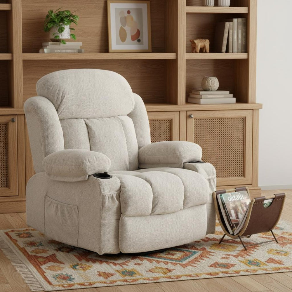 HomeRoots 39" Gray Faux Leather Heated Massage Lift Recliner - Zero Gravity Comfort with USB Charging Port 718738